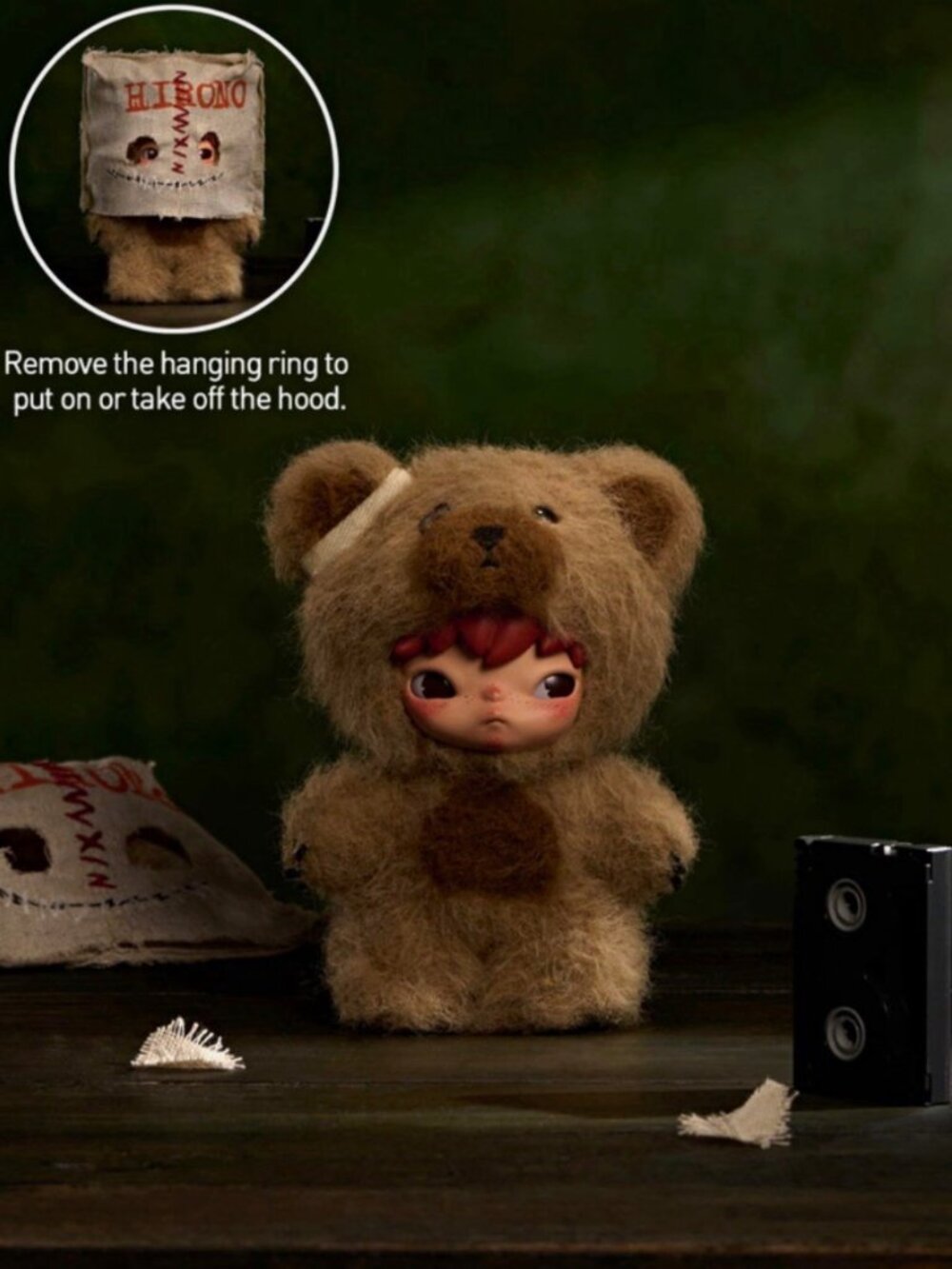 POP MART Hirono After Dark Series Plush Doll Pendant - Masked